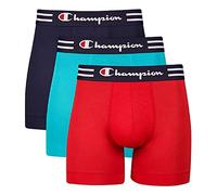 Champion Men's Performance Boxer Brief 3 Pack, Navy/Electric Cyan/Red, XXL (Pack of 3)