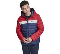 Champion Men's Performance Lightweight Puffer Jacket with Hood, Midnight/Ice/Red, L