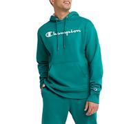 Champion Men's Powerblend Fleece Comfortable Hoodie Sweatshirt, Dark Emerald Script, L