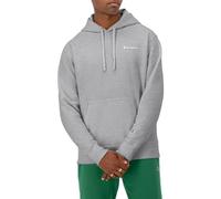 Champion Men's, Powerblend, Fleece Hoodie, Comfortable Sweatshirt, Logo (Reg. Or Big & Tall) Hooded, Oxford Gray-Left Chest Script, L