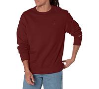 Champion Men's Powerblend Fleece Crew, C Logo, Maroon, Large