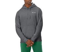 Champion Men's, Powerblend, Fleece Hoodie, Comfortable Sweatshirt, Logo (Reg. Or Big & Tall), Granite Heather Small Script, M