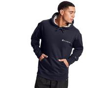 Champion Men's, Powerblend, Fleece Hoodie, Comfortable Sweatshirt, Script Logo (Reg. Or Big & Tall) Hooded, Navy-y08160, S