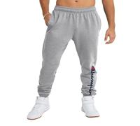 Champion Men's, Fleece, Joggers, Comfortable Sweatpants (Reg. Or Big & Tall), Oxford Gray-Classic Script Logo, Large