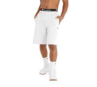 Champion Men's, Powerblend, Fleece Midweight, Athletic Shorts with Pockets (Reg. Or Big & Tall), White C Patch Logo, Medium