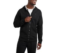 Champion Men's Powerblend Full-Zip Hoodie Warm Up or Track Jacket, Black-407d55, Large