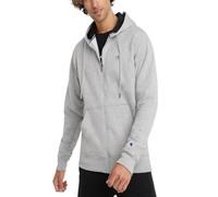 Champion Men's Powerblend Full-Zip Hoodie Warm Up or Track Jacket, Oxford Gray, XL