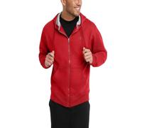 Champion Men's Powerblend Full-Zip Hoodie Warm Up or Track Jacket, Team Red Scarlet, Medium