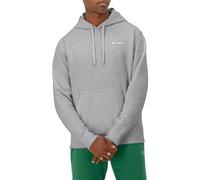 Champion Men's Powerblend Hooded Sweatshirt, Oxford Gray-Left Chest Script, Medium