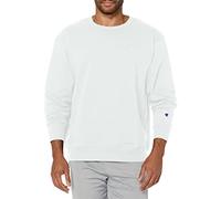 Champion Men's Powerblend Pullover Sweatshirt, White C Logo, S