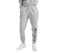 Champion Men's Powerblend Sweatpants, Oxford Gray - 15 Script Low Leg, M