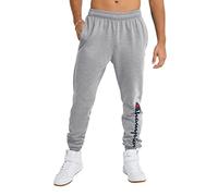 Champion Men's Powerblend Sweatpants, Oxford Gray - 15 Script Low Leg, S