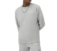 Champion Men's Crewneck, Powerblend Fleece, Hoodie Sweatshirt Logo (Reg. Or Big & Tall), Oxford Gray Small Script, M