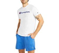Champion Men's Powerblend Tee, Screen Print T-Shirt, White Script, Large