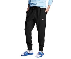 Champion Men's Reverse Weave Jogger Sweatpants, Black/C Logo, L UK