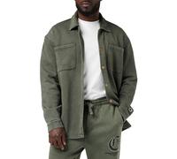 Champion Men's Rochester 1919 Pop Punk - Dyed/Wash Heavy Poly-fleece Full Buttoned Sweatshirt, Verde Foresta, XL UK