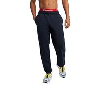 Champion Men's Sweatpants, Powerblend, Relaxed Bottom Pants for Men (Reg. or Big & Tall), Navy C Patch Logo, Large Tall