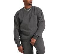 Champion Men's Sweatshirt, Fleece, Crewneck Sweatshirt, Crewneck Sweatshirt for Men (Reg. Or Big & Tall), Granite Heather - C Logo, L Tall