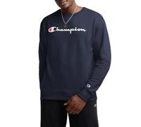 Champion Mens Sweatshirt, Powerblend, Fleece Midweight Crewneck Sweatshirt(reg. Or Big & Tall), Navy Script, Large Tall