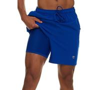 Champion Mens Swim Trunks with Compression Liner, 2 in 1 Mens Bathing Suit Shorts, 7 Inch Inseam Board Shorts for Swimming, Blue, Large