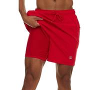 Champion Mens Swim Trunks with Compression Liner, 2 in 1 Mens Bathing Suit Shorts, 7 Inch Inseam Board Shorts for Swimming, Red, Large