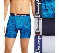 Champion Men's Underwear Boxer Briefs, Everyday Active, Lightweight Stretch, Multi-Pack, Blue Print Logo/Navy/Silverstone-3 Pack, XXL (Pack of 3)