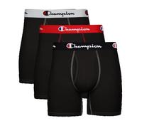 Champion Men's Underwear Boxer Briefs, Total Support Pouch, Cotton Stretch, 3-Pack, Black-3 Pack, S (Pack of 3)