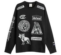 Champion Men's x Aries Sponsor Long Sleeve T-Shirt Black