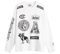 Champion Men's x Aries Sponsor Long Sleeve T-Shirt White Medium