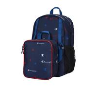 Champion Mode 2-Piece Backpack and Insulated Lunch Box Combo Set with Laptop Compartment, Padded Straps, Water Bottle Pocket
