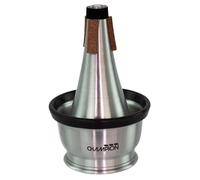 CHAMPION Music Premium Adjustable cup Trumpet Mute - Adjustable Cup Wah with Cork Surround and Protective Felt Band - Black/Aluminum/Cork