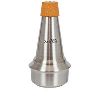 CHAMPION Music Premium Trombone Practice Straight Mute Cup with Cork Surround and Protective Felt Band - Black/Aluminum/Cork