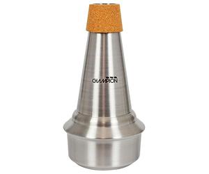 CHAMPION Music Premium Trombone Practice Straight Mute Cup with Cork Surround and Protective Felt Band - Black/Aluminum/Cork
