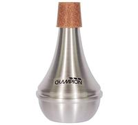 CHAMPION Music Premium Trumpet Practice Straight Mute Cup with Cork Surround and Protective Felt Band - Black/Aluminum/Cork
