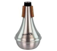 CHAMPION Music Premium Trupmet Straight Mute Cup with Cork Surround and Protective Felt Band - Black/Aluminum/Cork