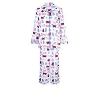 Champion Paris Womens Cat Print 100% Brushed Cotton Pyjamas Blue 16-18