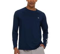 Champion Rash Guard for Men, Long Sleeve Mens Swim Shirt for Fishing Hiking UPF+ 50 SPF Sun UV Protection, Quick Dry, Navy, M