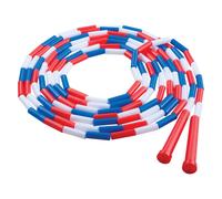 Champion Sports Classic Plastic Segmented Beaded Jump Ropes - Phys. Ed Gym Fitness and Recreational Use 16'L Red/White/Blue