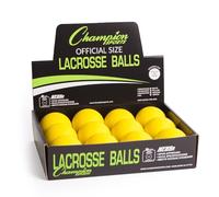 Champion Sports Colored Lacrosse Balls: Yellow Official Size for Professional, College & Grade School Games - NCAA, NFHS, Certified - Multi Count Packs