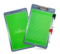 Champion Sports Dry Erase Clipboard for Coaching Football - Whiteboards for Strategizing Techniques Plays - 2-Sided Clipboards with Clip - Front Sid