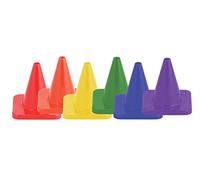 Champion Sports Hi Visibility Flexible Vinyl Cones (Multi, 4-Inch)
