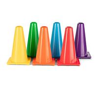 Champion Sports Hi Visibility Flexible Vinyl Cones (Multi, 9-Inch)