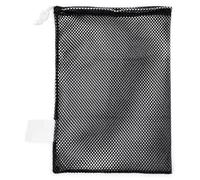 Champion Sports Mesh Sports Equipment Bag, Black, 12x18 Inches - Multipurpose, Nylon Drawstring Bag with Lock and ID Tag for Balls, Beach, Laundry