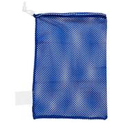 Champion Sports Mesh Sports Equipment Bag, Blue, 12x18 Inches - Multipurpose, Nylon Drawstring Bag with Lock and ID Tag for Balls, Beach, Laundry