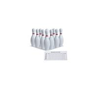 Champion Sports Plastic Bowling Pins: Set for Training & Kids Games , Red/White
