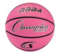 Champion Sports Rubber Intermediate Basketball, Heavy Duty - Pro-Style Basketballs, and Sizes - Premium Basketball Equipment, Indoor Outdoor - Sports Education Supplies (Size 6, Pink)