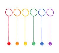 Champion Sports Skip Ball Ankle Toy for Kids Pack of 6 Assorted Colors - Durable Hopper / Swingball Set with 18-Inch Cord 5.5-Inch Diameter Ankle R