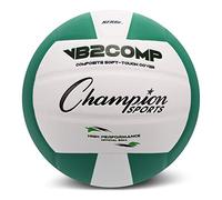 Champion Sports VB Pro Comp Series Indoor Volleyball, Official Size - Durable, Soft-Touch Volleyballs with Composite Synthetic Leather Cover - Premium Volleyball Equipment and Gear - Green/White