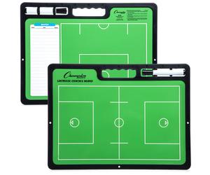 Champion Sports XL Dry Erase Board for Coaching Lacrosse - Whiteboards for Strategizing Techniques Plays - 2-Sided Game Boards with Handle - Front S