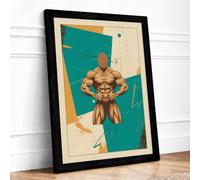 Champion Stance Art Deco Framed Wall Art Print A3 (42×29.7cm) Black, Wall Decor for Living Room, Bedroom, Office & Home, Ready to Hang, Art Gift